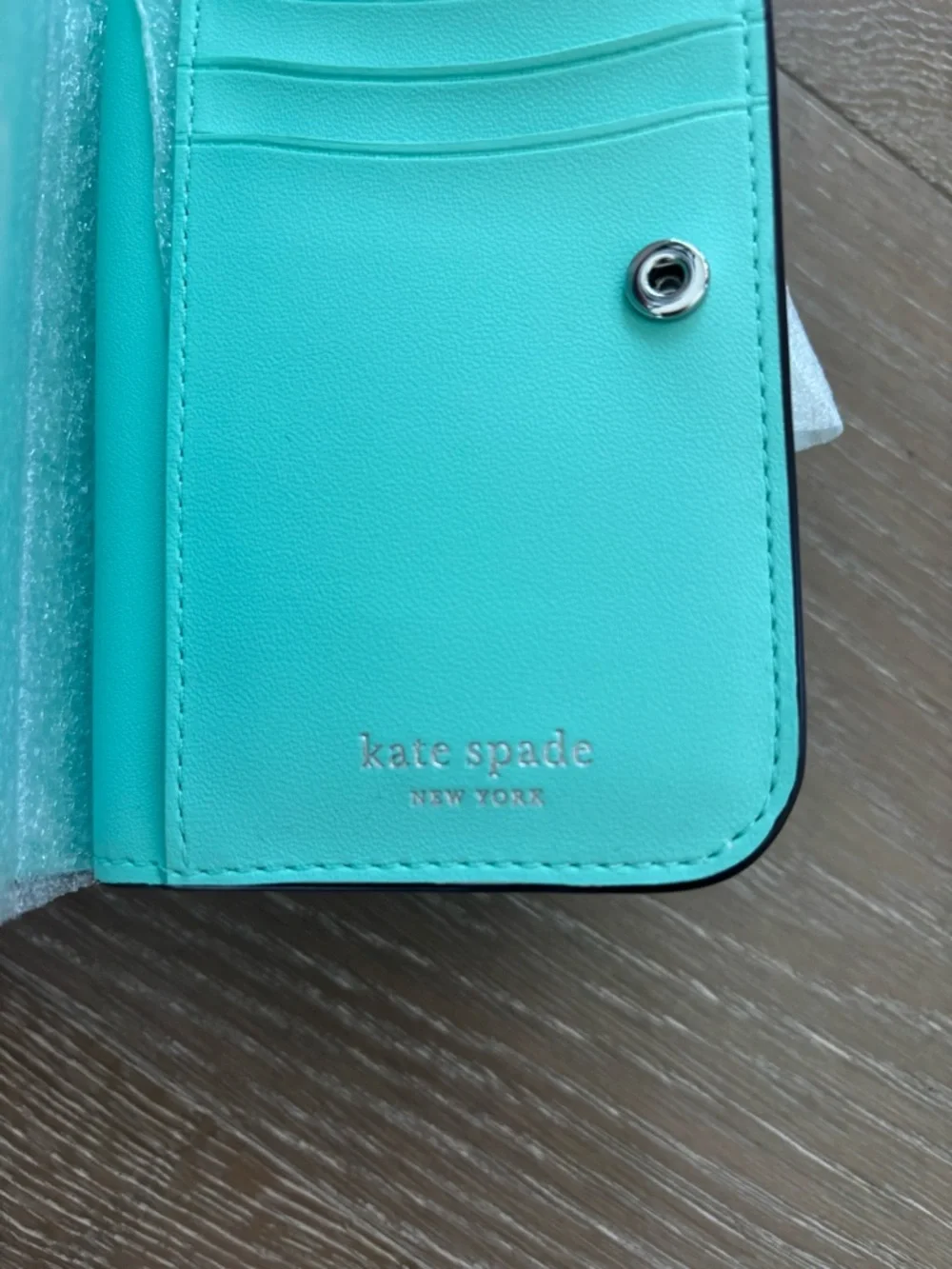 kate spade green-to-teal ombré zip-around wallet - Picture 6 of 8